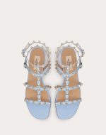 ROCKSTUD FLAT CALFSKIN SANDAL WITH STRAPS - Image 3